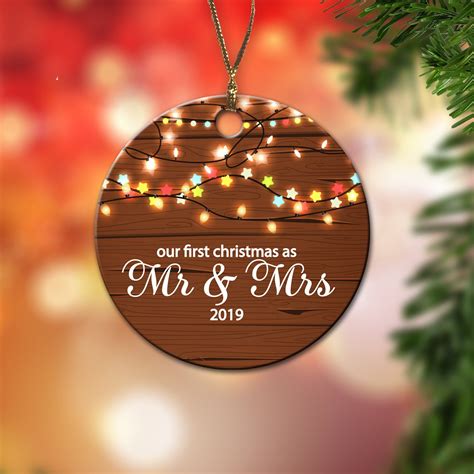 first christmas married ornament with picture